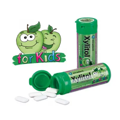 Miradent Xylitol KIDS žvýkačky jablko, 30ks