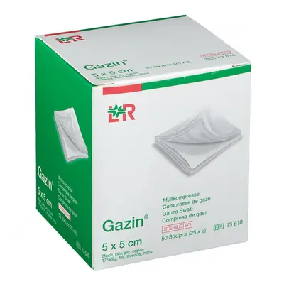 LR Gazin gázové kompresy 5x5 cm (sterilní), 50ks