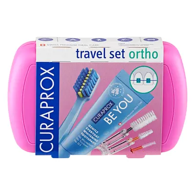 Curaprox Travel set ORTHO růžový