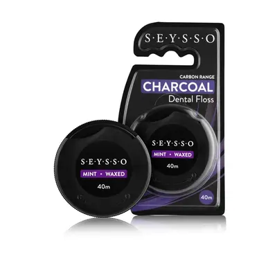 SEYSSO Charcoal bělící zubní nit s čeným uhlím, 40m