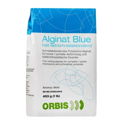 ORBIS Blue alginátová rychle tuhnoucí otiskovací hmota (mint), 453g