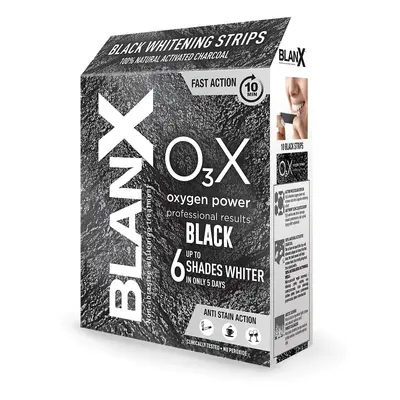 BlanX O3 X Black Fast Action bělící pásky na zuby, 10ks