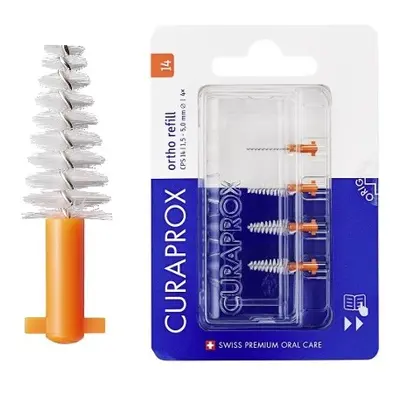 Curaprox CPS 14 Regular ORTHO REFILL mezizubní kartáčky (oranžové), 4ks (blistr)