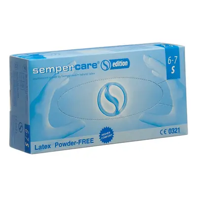 Sempercare latexové vyšetřovací rukavice S (6-7) nepudrované (bílé), 100ks