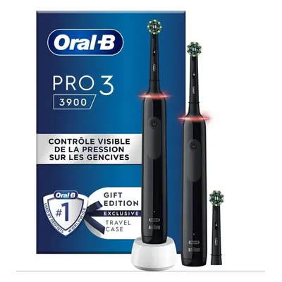 Oral-B PRO 3 3900N Cross Action Black DUO elektrický kartáček + extra hlavice