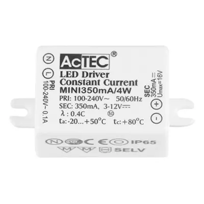 DRIVER 4W ACTEC MINI IP65 100-240V 3-12V DC 350mA nestmívatelné - NOVA LUCE