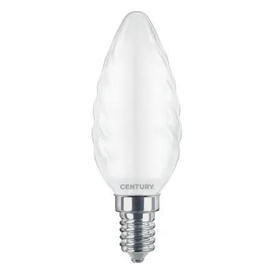 LED FILAMENT CANDLE kroucená SATÉN 6W E14 3000K 360d - CENTURY