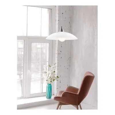 Závěsné svítidlo VICINO bílé lesklé sklo chromovaný kov E27 1x12W - NOVA LUCE