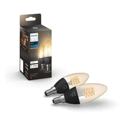 Hue Bluetooth LED White set 2ks filamentových žárovek Philips svíčka 8719514302211 E14 4,5W 300l