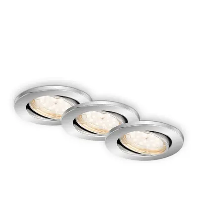 3ks sada LED vestavné svítidlo, pr. 8,6 cm, 5 W, chrom - BRILONER