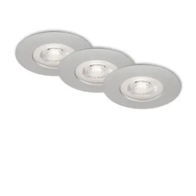 3ks sada LED vestavné svítidlo, pr. 9 cm, stmívatelné 5 W, matný chrom - BRILONER