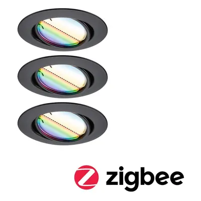 LED vestavné svítidlo Smart Home Zigbee Base Coin základní sada výklopné kruhové 90mm 20° 3x4,9W