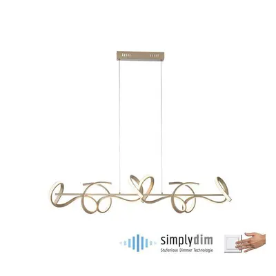 CURLS LED závěsné svítidlo, matná mosaz, moderní design SimplyDim 3000K - LEUCHTEN DIREKT / JUST