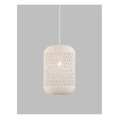 Závěsné svítidlo AURORA bílý ratan bílý kabel E27 1x12W IP20 bez žárovky - NOVA LUCE