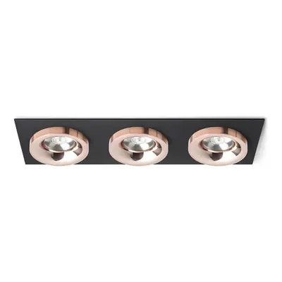 SHARM SQ III zápustná černá měď/měď 230V LED 3x10W 24° 3000K - RED - DESIGN RENDL