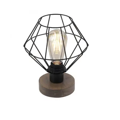 KASKA Stolní lampa, dřevodekor, 1xE27 max. 40 W, do interiéru, dřevěný dekor a kov, - LEUCHTEN D