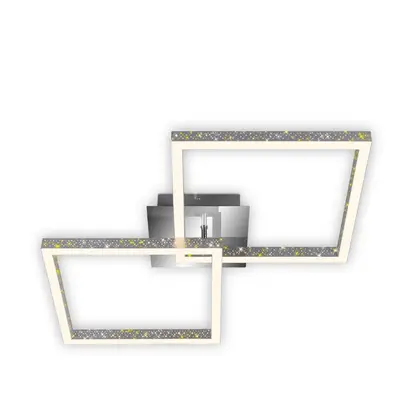 LED stropní svítidlo, 52 cm 20 W, 2000 lm, hliník-chrom - BRILO