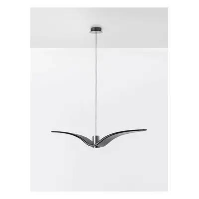 Night Birds, závěsné svítidlo, 5W LED, šedé kouřové sklo BROKISGLASS / transparent kabel, délka 