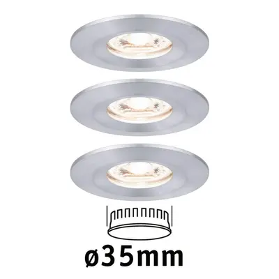 LED vestavné svítidlo Nova mini nevýklopné IP44 3x4W 2.700K hliník broušený 230V - PAULMANN