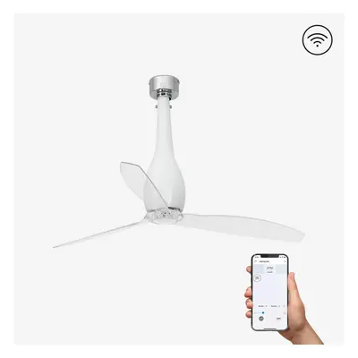 ETERFAN M, bílá/transparentní, stropní ventilátor s DC motorem SMART - FARO