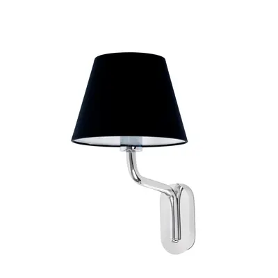 ETERNA nástěnná lampa, chrom/černá - FARO