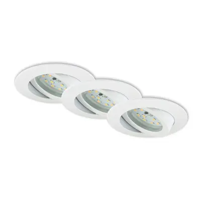 3ks sada LED vestavné svítidlo, pr. 8,2 cm, 5,5 W, bílé - BRILONER