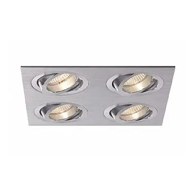 Vestavné svítidlo Aluminio Plata, kart.hliník 4x 7W LED 230V - BPM