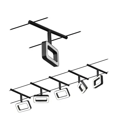 LED lankový systém Frame základní sada 5x4,8W 3000K 230/12V černá mat/chrom - PAULMANN