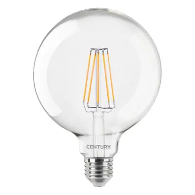 LED FILAMENT GLOBE 125mm ČIRÁ 10W E27 6000K 1521Lm 360d 125x174mm IP20 - CENTURY