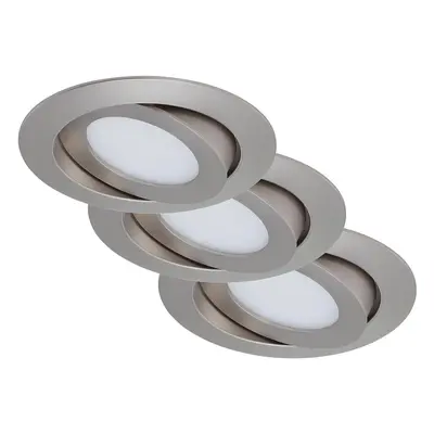 3ks sada LED vestavné svítidlo, pr. 10,6 cm, 4,8 W, matný nikl - BRILONER