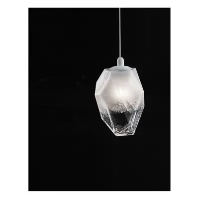 Závěsné svítidlo ICE bílé sklo s přechody a bílý kov G9 1x5W 230V IP20 bez žárovky - NOVA LUCE