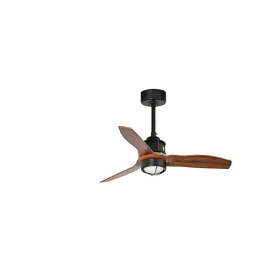 JUST FAN XS LED, černá/dřevo, stropní ventilátor 81cm - FARO