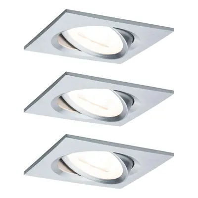 Vestavné svítidlo LED Nova hranaté 3x6,5W hliník broušený nastavitelné 934.56 - PAULMANN