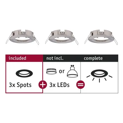 Vestavné svítidlo Choose spot nevýklopné max. 10W kov kartáčovaný 230V - PAULMANN