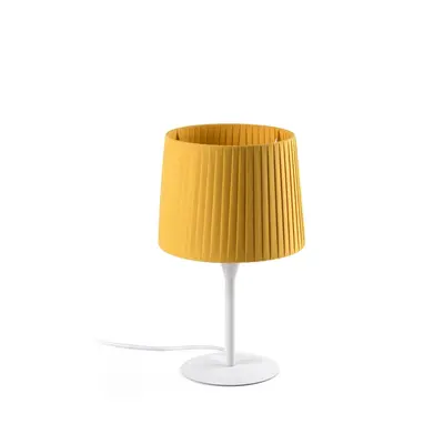 SAMBA bílá/skládaná žlutá mini stolní lampa - FARO