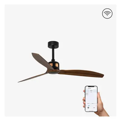 COPPER FAN M, černá/dřevo, stropní ventilátor SMART - FARO