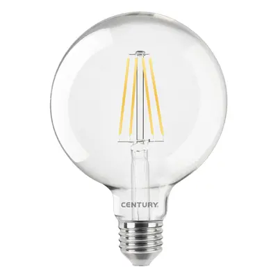 LED FILAMENT GLOBE 95mm ČIRÁ 8W E27 4000K 1055Lm 360d 95x140mm IP20 - CENTURY