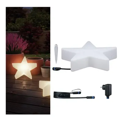 Plug & Shine set LED světelný objekt hvězda vč. 2m-kabel a trafo IP67 3000K 2,8W bílá - PAULMANN