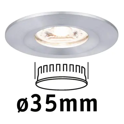 LED vestavné svítidlo Nova mini nevýklopné IP44 1x4W 2.700K hliník broušený 230V - PAULMANN