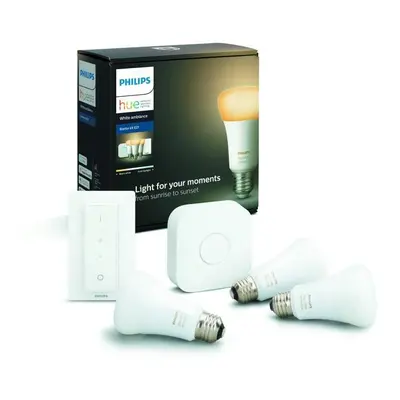 Hue Bluetooth LED White Ambiance základní sada LED žárovka 3xE27 A19 9.5W 806lm 2200K-6500K + br