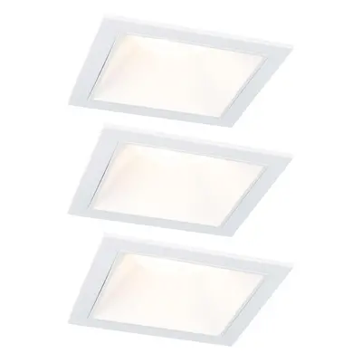 LED vestavné svítidlo 3-krokové-stmívatelné Cole Coin základní sada IP44 hranaté 88x88mm Coin 3x