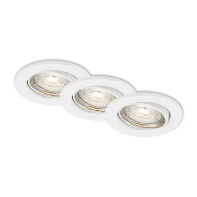 3ks sada LED vestavné svítidlo, pr. 8,6 cm, 5 W, bílé - BRILO