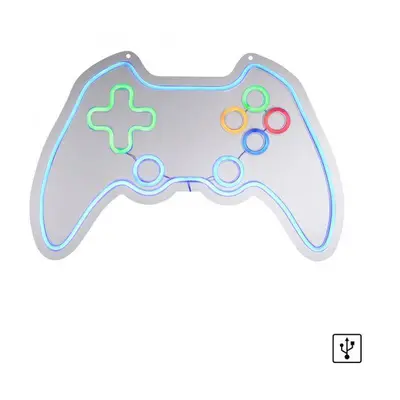 NEON-GAMER LED nástěnné svítidlo vícebarevné motiv gamepad ovladače USB dekorace - LEUCHTEN DIRE