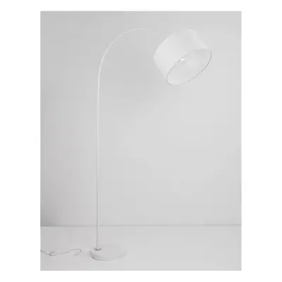 Stojací lampa SAMA bílé stínidlo bílá hliníková základna E27 1x12W 230V IP20 bez žárovky - NOVA 