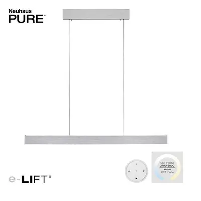 Paul Neuhaus LED závěsné svítidlo PURE-E-MOTION hliník elektricky nastavitelná výška 2700-5000K 