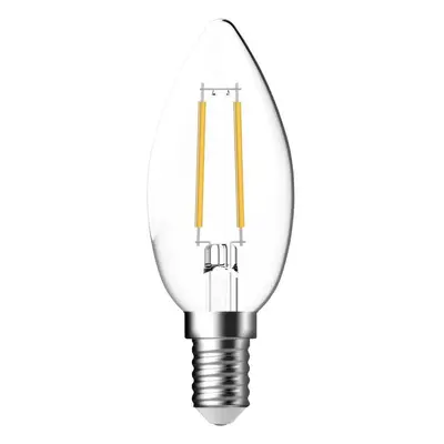 LED žárovka svíčka C35 E14 470lm CW C čirá - NORDLUX