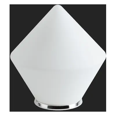 ALYA stolní skleněná lampa chrom / bílá IP40 40W E27 - OSMONT