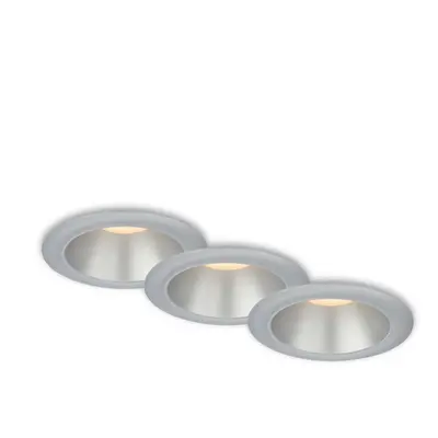 LED vestavná svítidla sada, pr.9,5 cm, 3x LED, 4,9 W, 480 lm, matný chrom - BRILONER