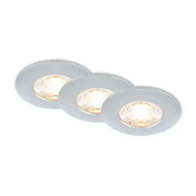 3ks sada LED vestavné svítidlo, 6,5 cm, 3,6W, 350lm matný chrom - BRILONER