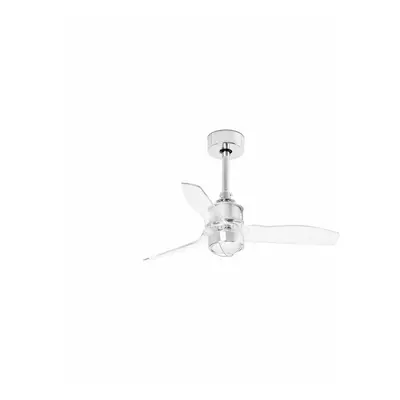 JUST FAN XS LED, chrom/transparentní, stropní ventilátor 81cm SMART - FARO